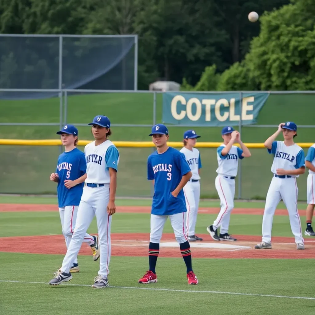 High school athletes participating in Oklahoma City baseball prospect camp
