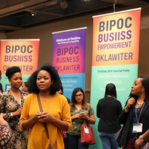 Attendees networking at the Oklahoma City BIPOC Business Symposium.