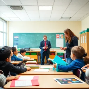 Students in an Oklahoma City classroom engaged with a teacher