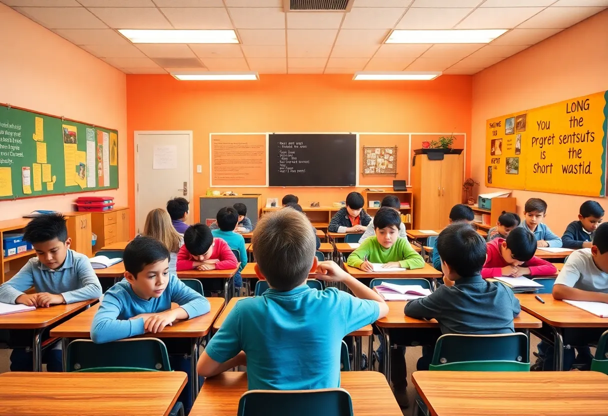 A vibrant classroom depicting the spirit of education and inspiration.