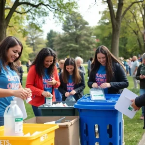 Volunteers at the Oklahoma City drug take-back event collecting unused medications