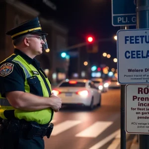 Police checkpoint for DUI enforcement in Oklahoma City