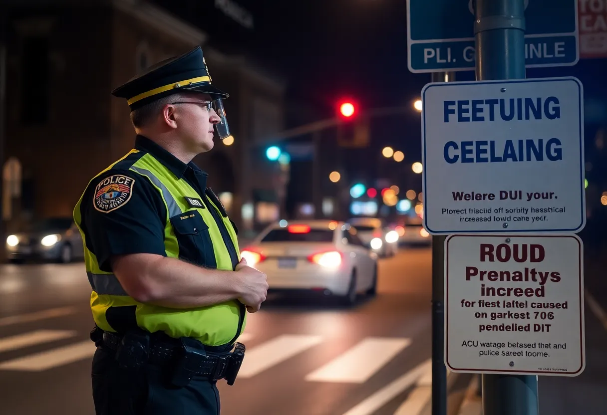 Police checkpoint for DUI enforcement in Oklahoma City
