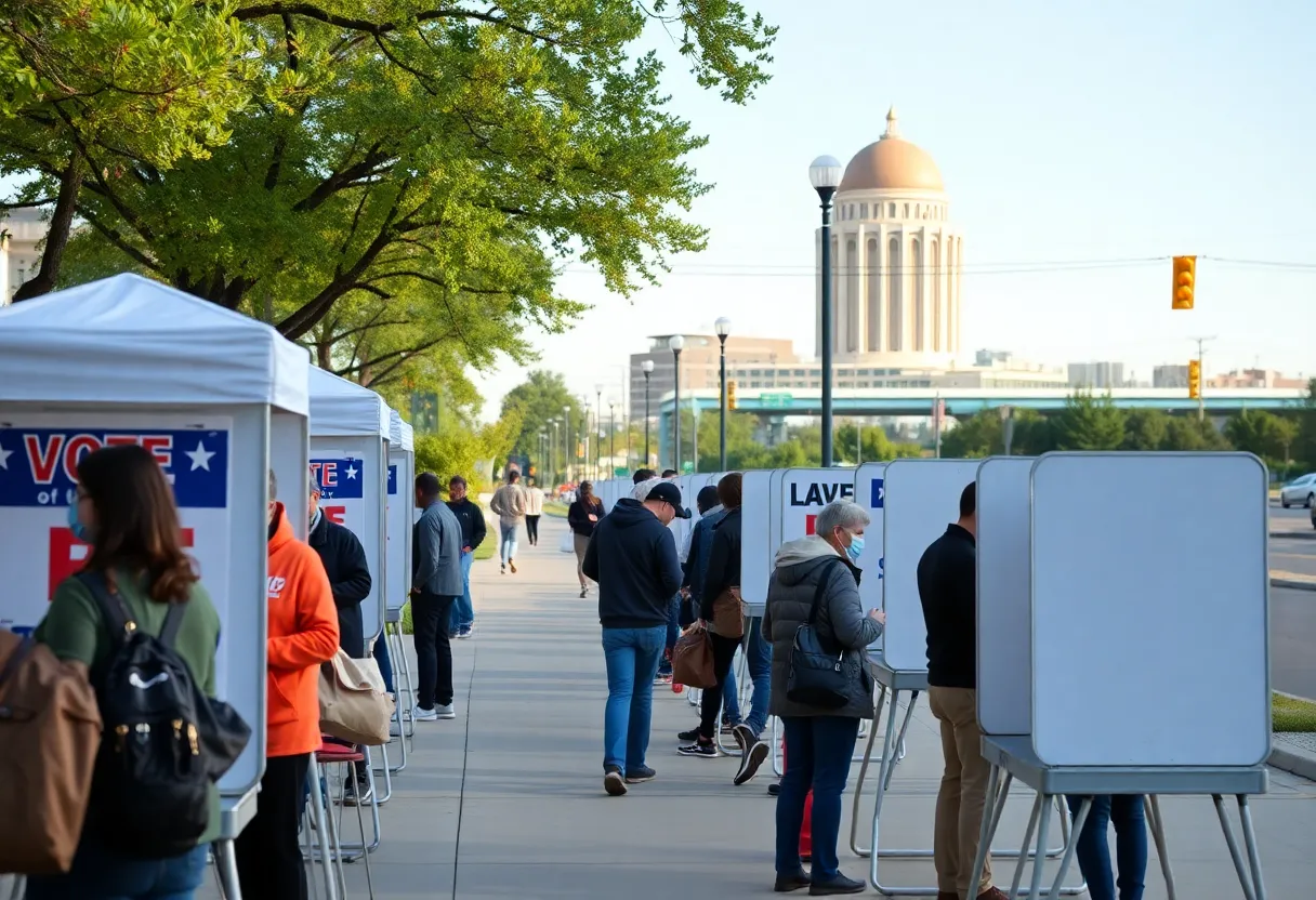 Residents casting ballots during early voting in Oklahoma City.
