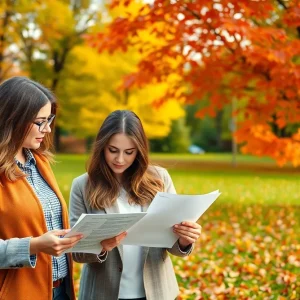 Oklahoma City entrepreneurs working on financial planning in a fall setting.