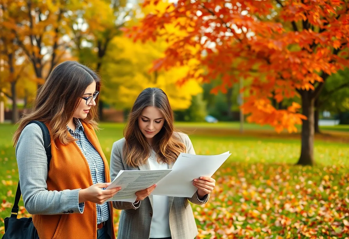 Oklahoma City entrepreneurs working on financial planning in a fall setting.
