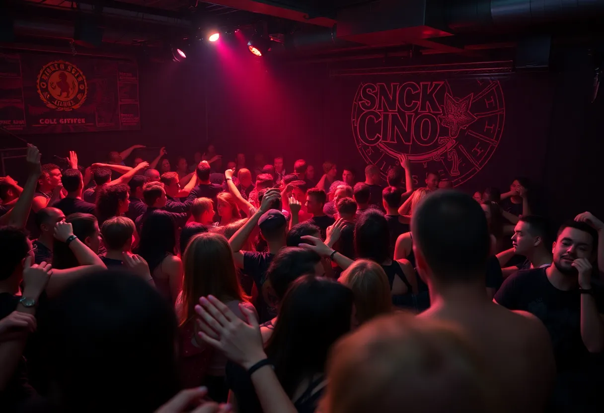 Goth-punk concert crowd at Opolis in Oklahoma City