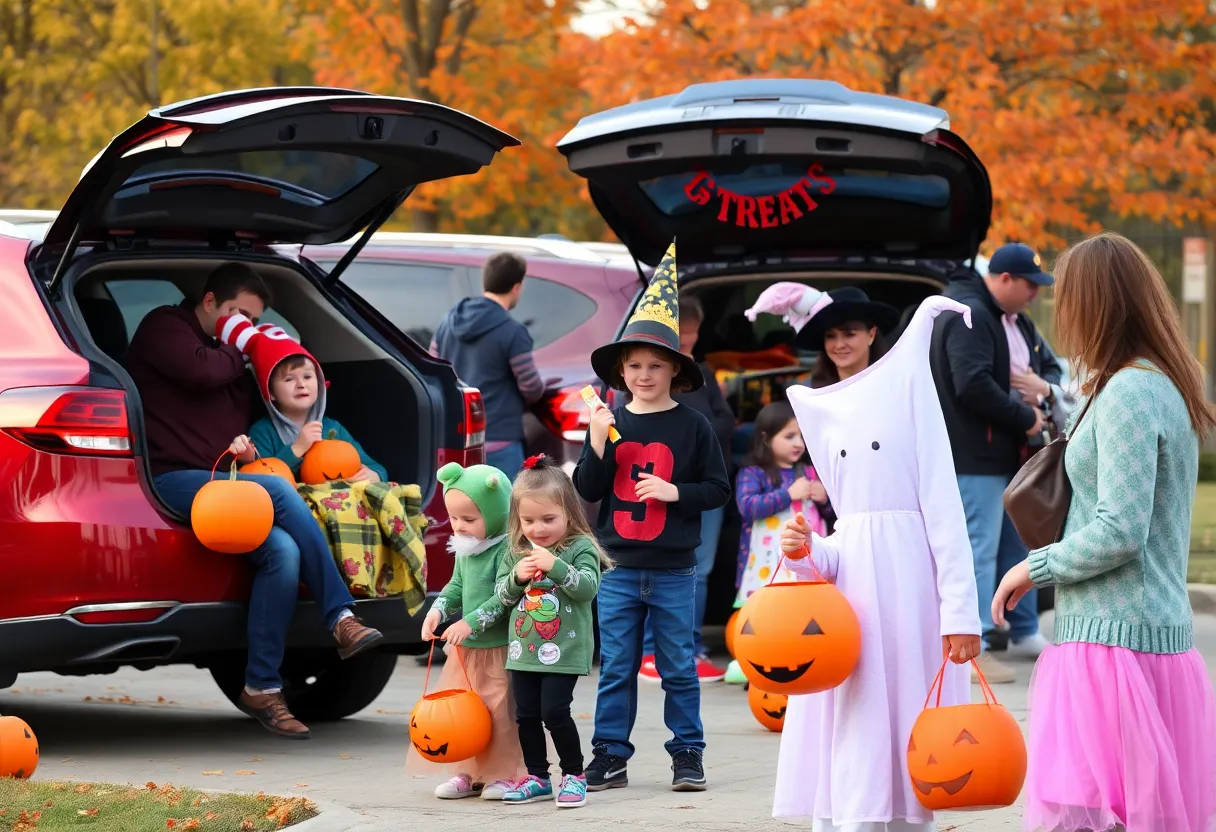 Families enjoying Halloween festivities in Oklahoma City
