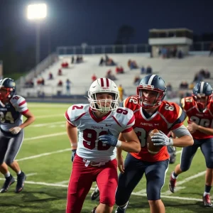 Players in a high school football game in Oklahoma City
