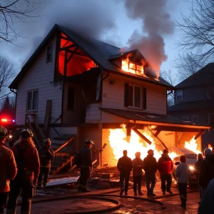 Firefighters at the scene of a fatal house fire in Oklahoma City