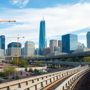 Construction workers enhancing Oklahoma City's infrastructure