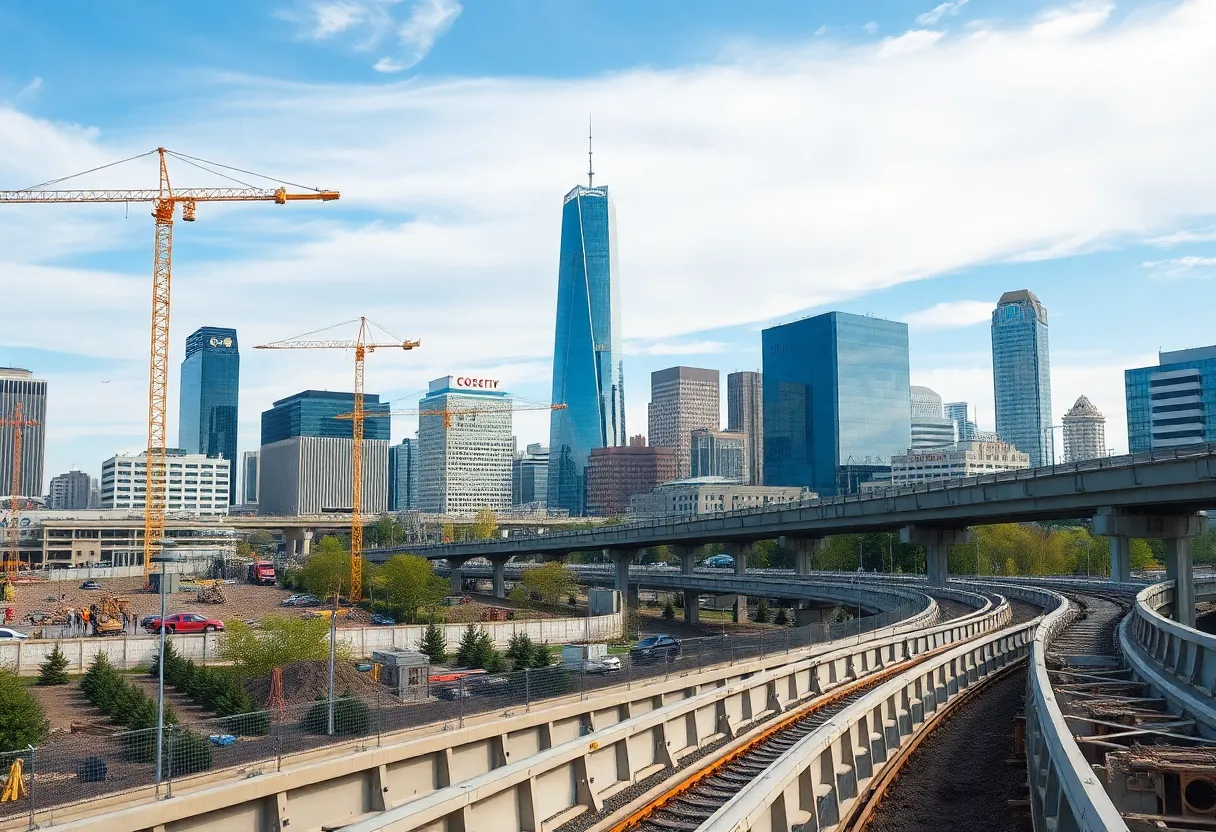 Construction workers enhancing Oklahoma City's infrastructure