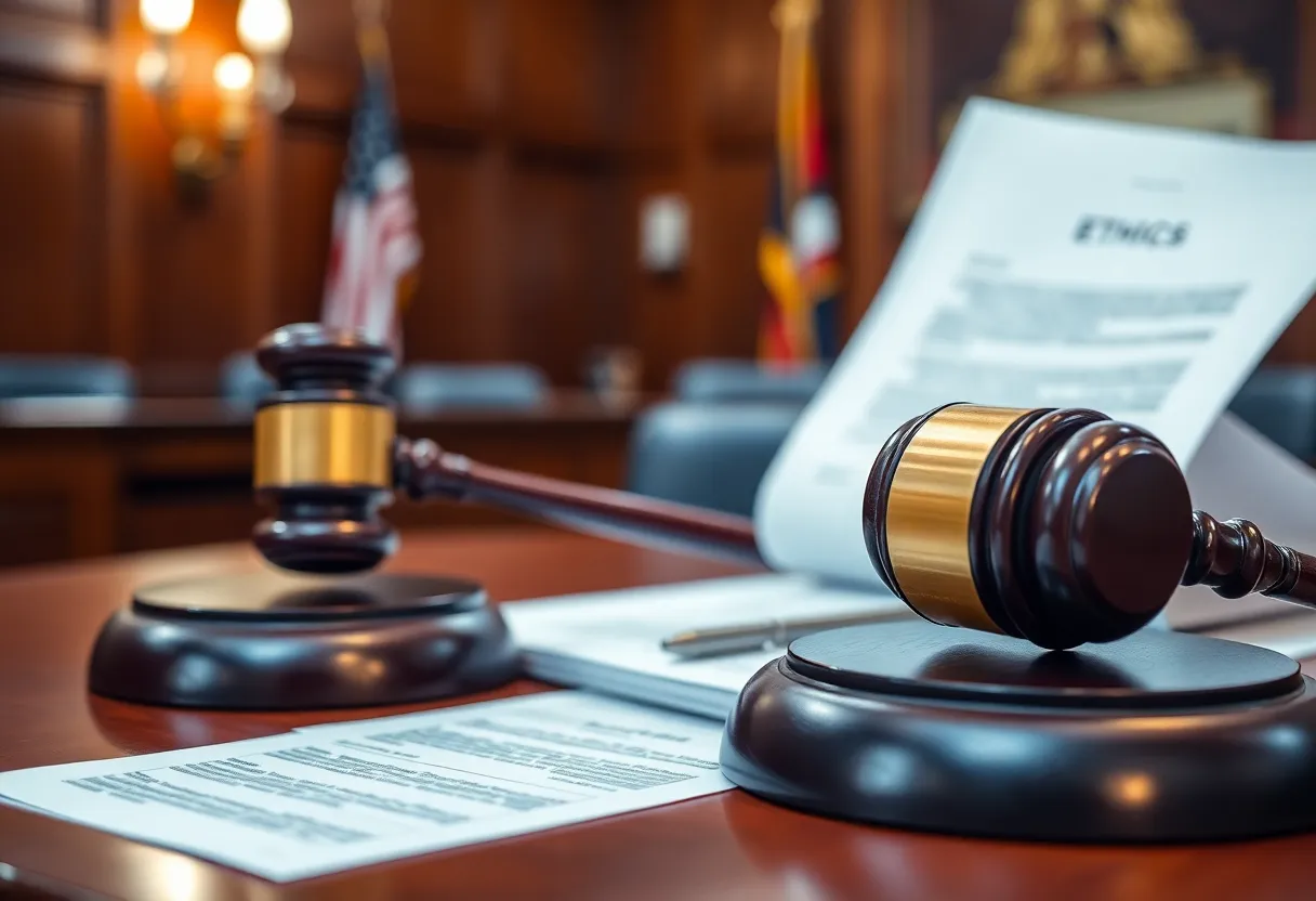 Courtroom representing the lawsuit against an Oklahoma City lawmaker.