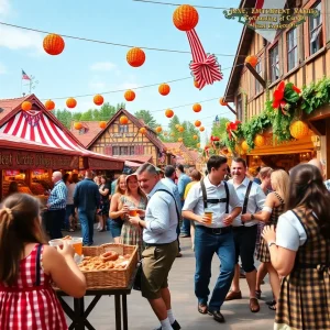 Oklahoma City Oktoberfest with people enjoying traditional German festivities