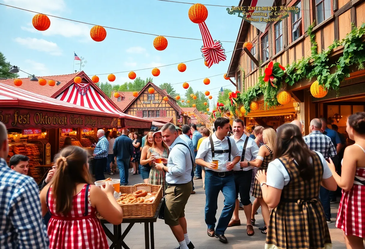 Oklahoma City Oktoberfest with people enjoying traditional German festivities