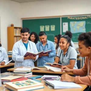 Paraprofessionals participating in training for teaching certification in an Oklahoma City classroom.