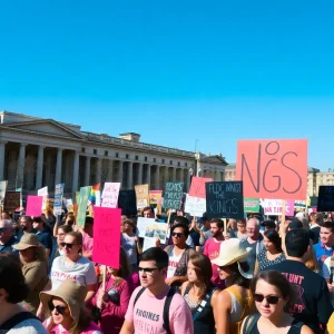 Protesters marching for equality in Oklahoma City