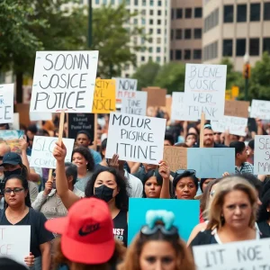 Crowd of protesters advocating for democratic reforms in Oklahoma City
