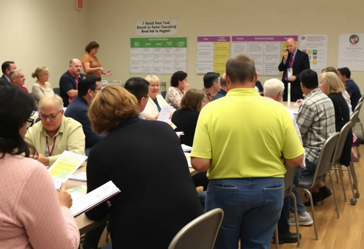 Community members discussing Oklahoma City school bond proposals