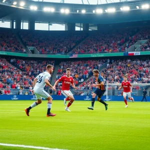 Oklahoma City Shock in action during a soccer match