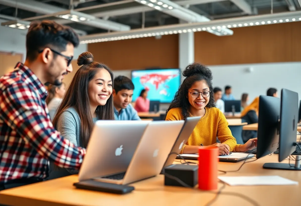Students participating in a tech training program in Oklahoma City