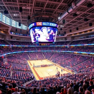 Revamped Oklahoma City Thunder arena with modern amenities and enthusiastic fans.