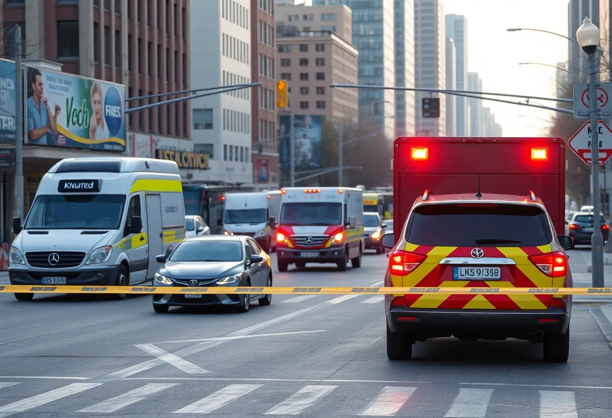 Emergency response teams managing a traffic collision scene in Oklahoma City