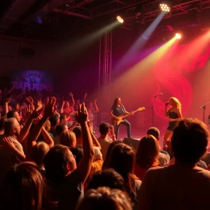 A crowd enjoying the Smells Like Nirvana tribute concert in Oklahoma City.