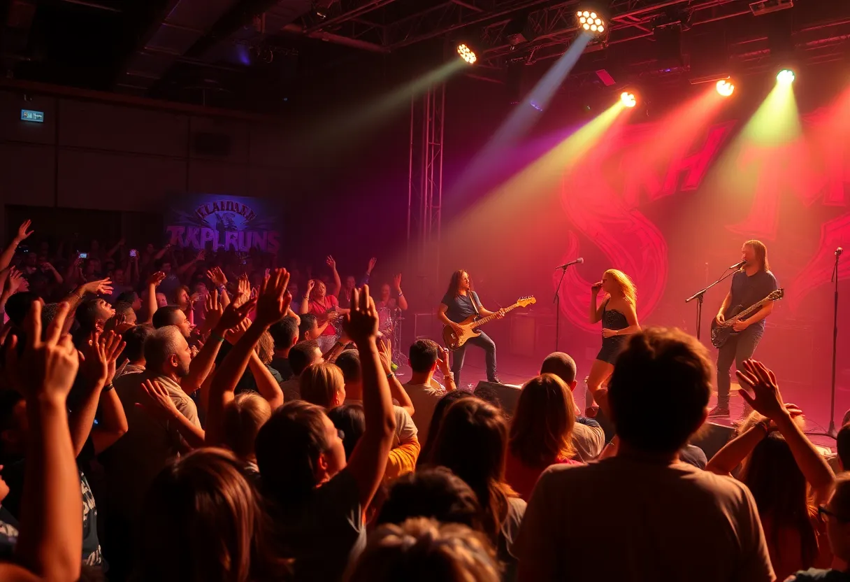 A crowd enjoying the Smells Like Nirvana tribute concert in Oklahoma City.