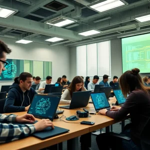 Students participating in cybersecurity training at Oklahoma City University
