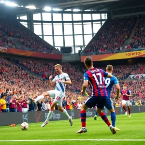 Oklahoma City University women's soccer team celebrating their victory against Midwestern State.