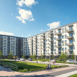 Artist's rendering of a new apartment complex for veterans in Oklahoma City.