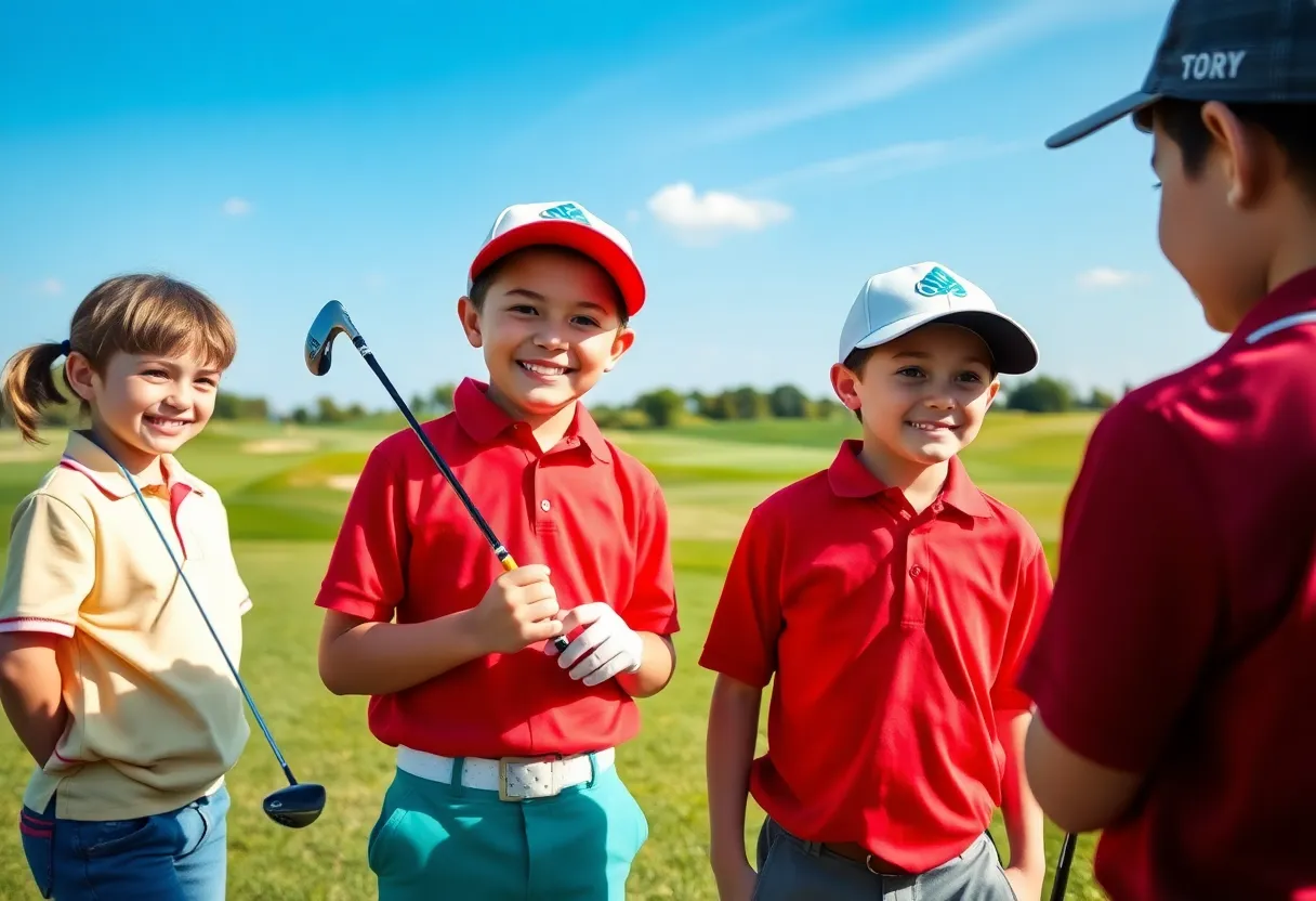 Young golfers participating in the Oklahoma Junior Golf Tour at Rose Creek Golf Club