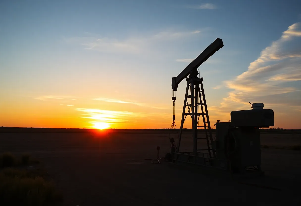 Oil drilling site in Oklahoma with modern technology