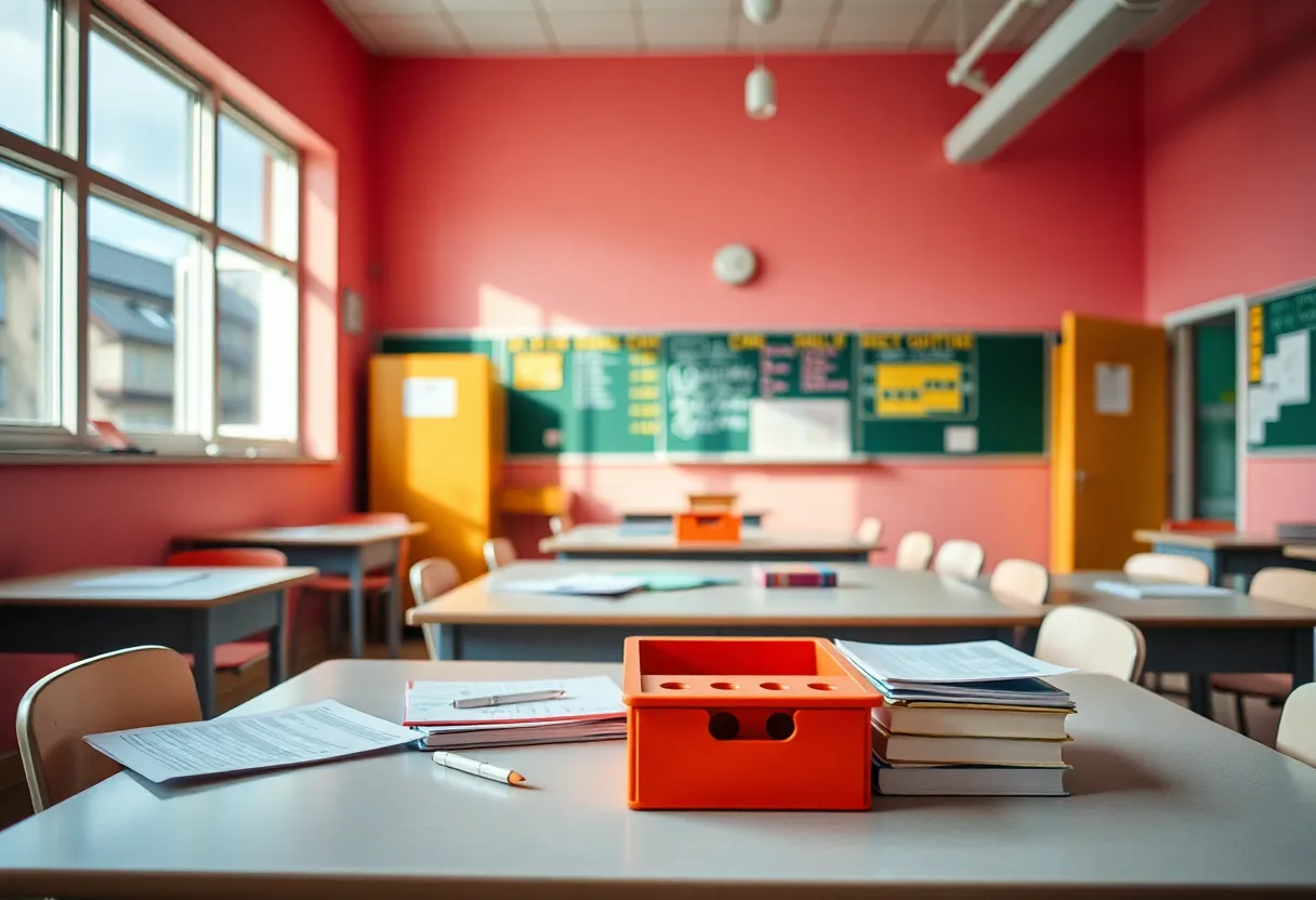 Classroom in an Oklahoma public school