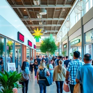 A lively Oklahoma retail scene representing community growth and sustainability.