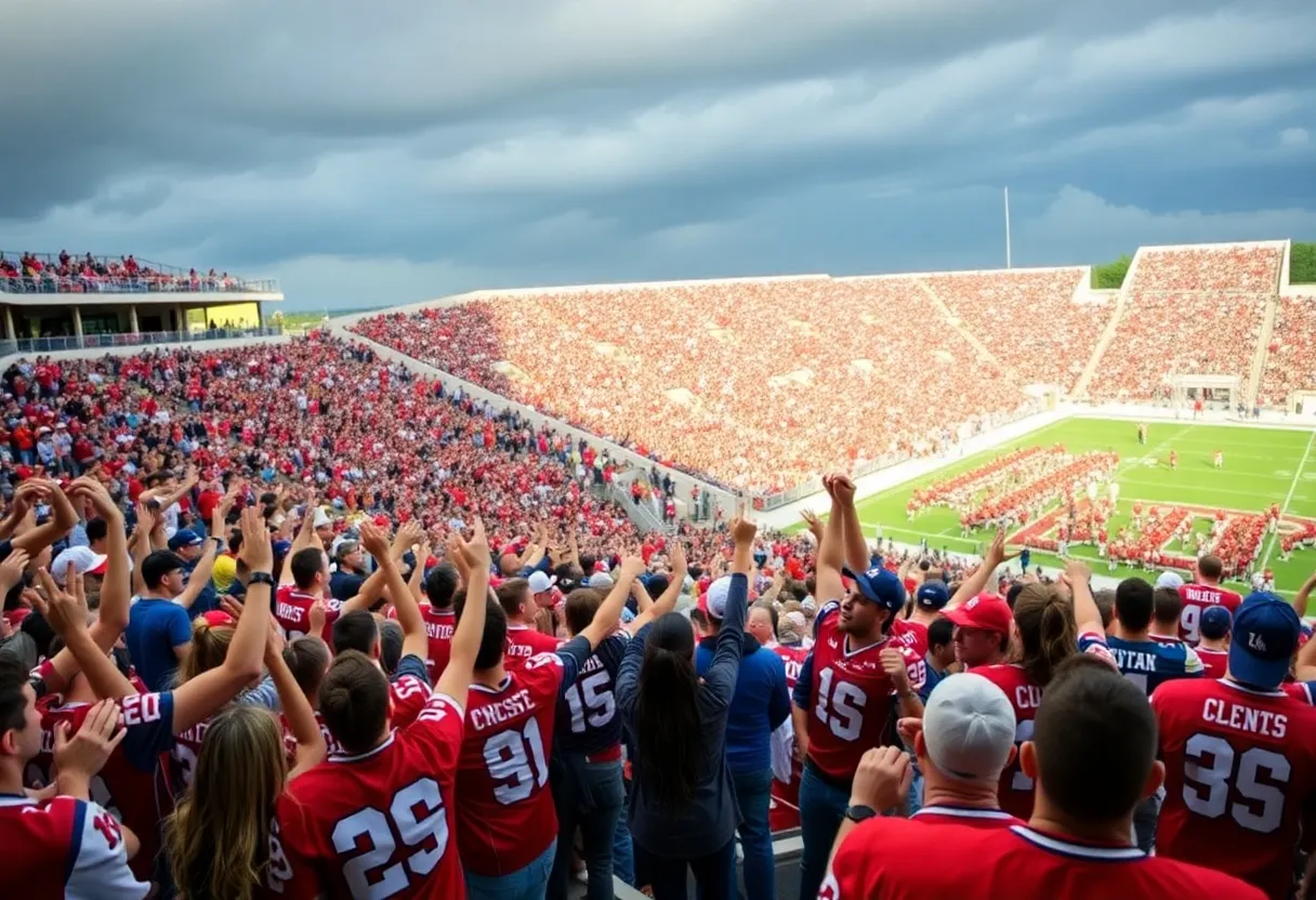 Fans at the Oklahoma Sooners football game