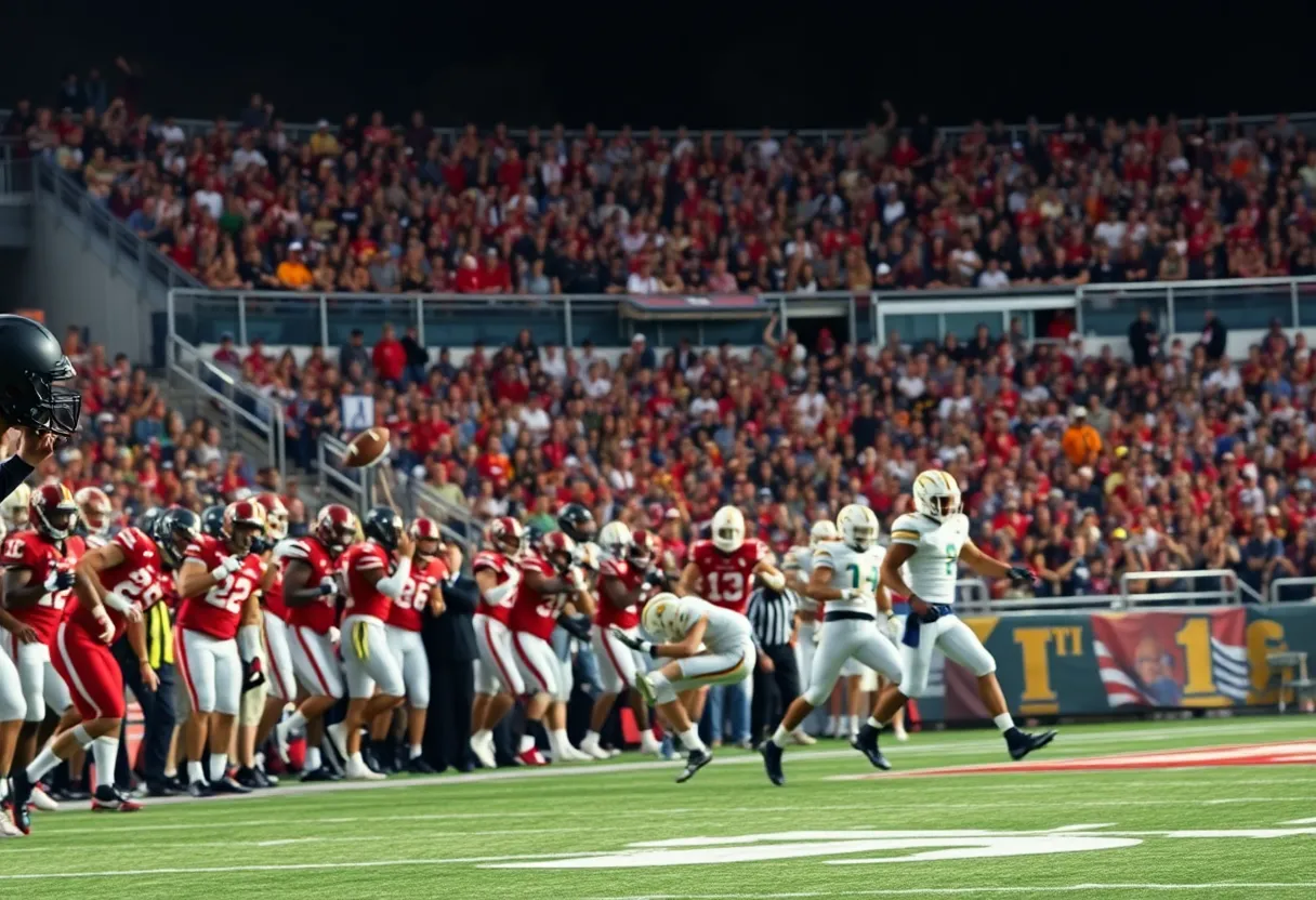 Oklahoma Sooners football team in action against Ole Miss Rebels