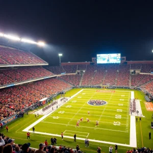 Oklahoma State Cowboys football players during a game