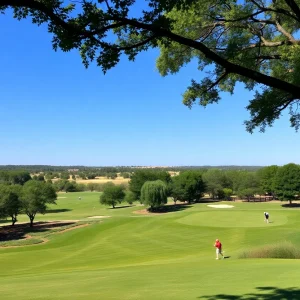 Oklahoma State golf team members playing at Karsten Creek Invitational