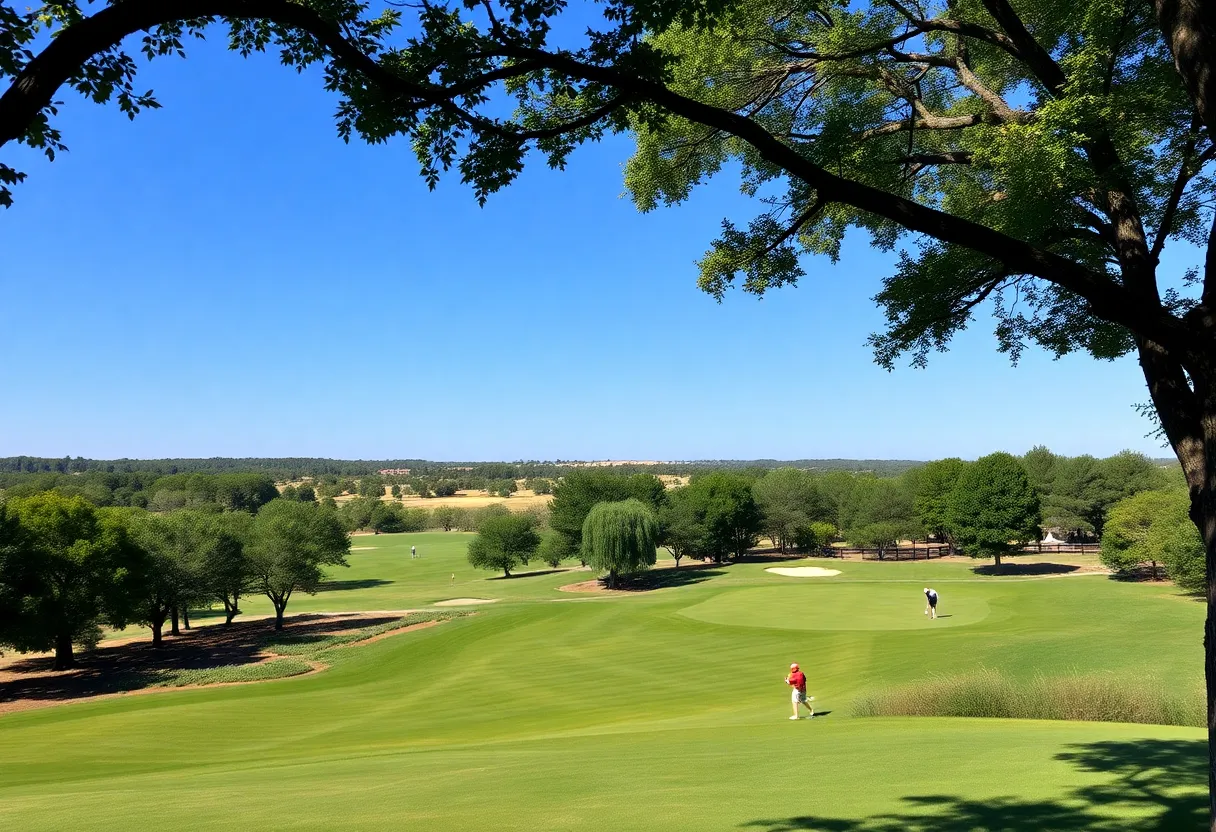 Oklahoma State golf team members playing at Karsten Creek Invitational