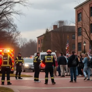 Emergency responders at Oklahoma State University after a shooting incident