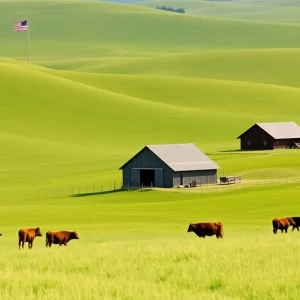 Ranch landscape in Oklahoma showcasing sustainable farming practices
