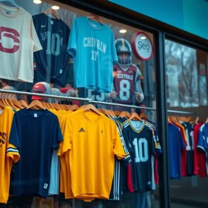 A storefront with unsold OSU sports merchandise after a major game loss.