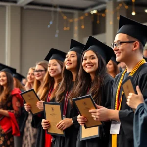 Students celebrating at the OSU Seniors of Significance award ceremony
