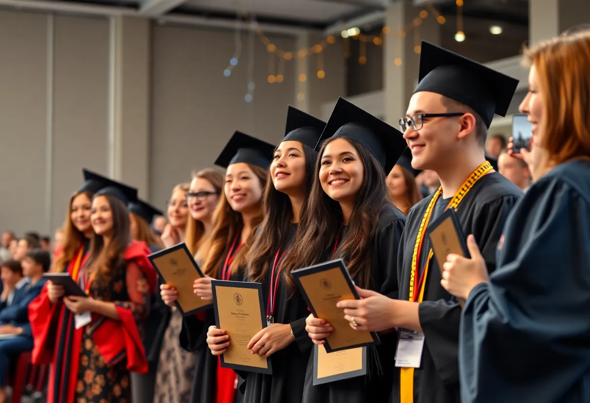 Students celebrating at the OSU Seniors of Significance award ceremony