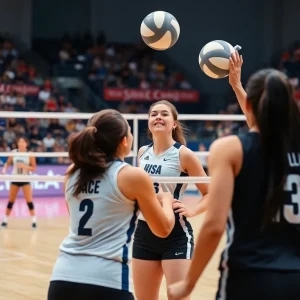 Oklahoma Sooners women's volleyball team competing in a match
