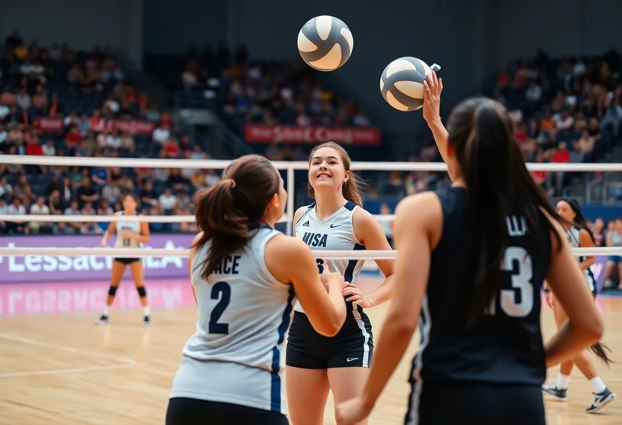 Oklahoma Sooners women's volleyball team competing in a match