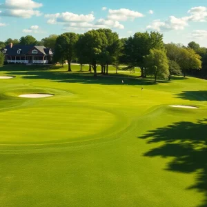 University of Oklahoma women's golf team participating in the Jim West Challenge at Oak Tree Country Club.