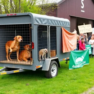 Trailer used for animal transport at an animal rescue facility in Owasso